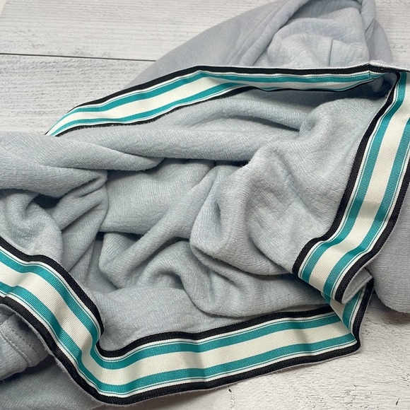 Diane Von Furstenberg Cropped Hoodie Sweatshirt in Cyan M G4 - Picture 8 of 8